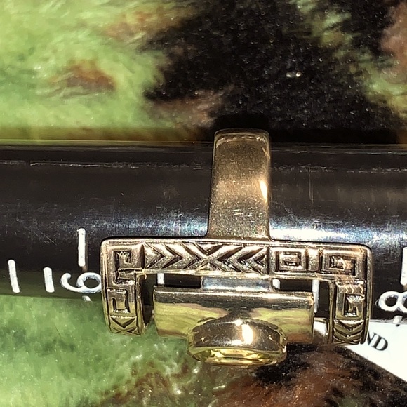 Size 7 .925 SS Aztec 1.15ct Brazilian Yellow Quartz - Picture 2 of 7